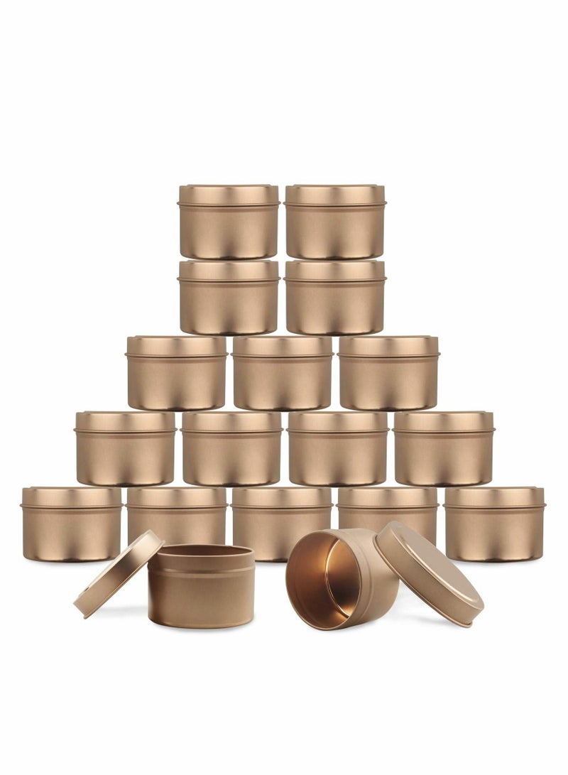 Candle Tins Metal Tins, 12 Pcs 4 oz Metal Tins Candle Jars Candle Containers Candle Tins Empty Candle Jars for Making Candles, Arts & Crafts, Dry Storage, Party Favors and More (Rose Gold)