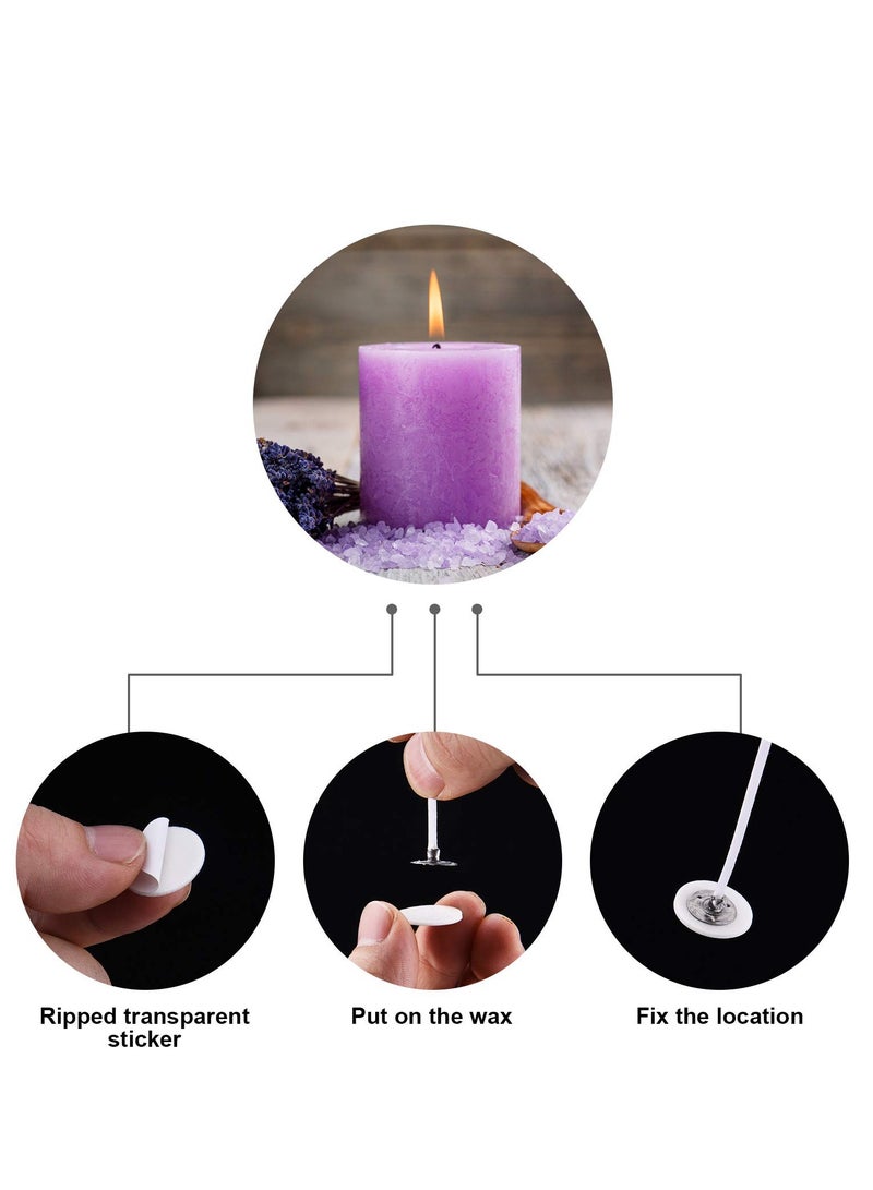 600 pieces Candle Wick Stickers, Candle Making Sticker Heat Resistance Double Sided Stickers for Candle DIY Making