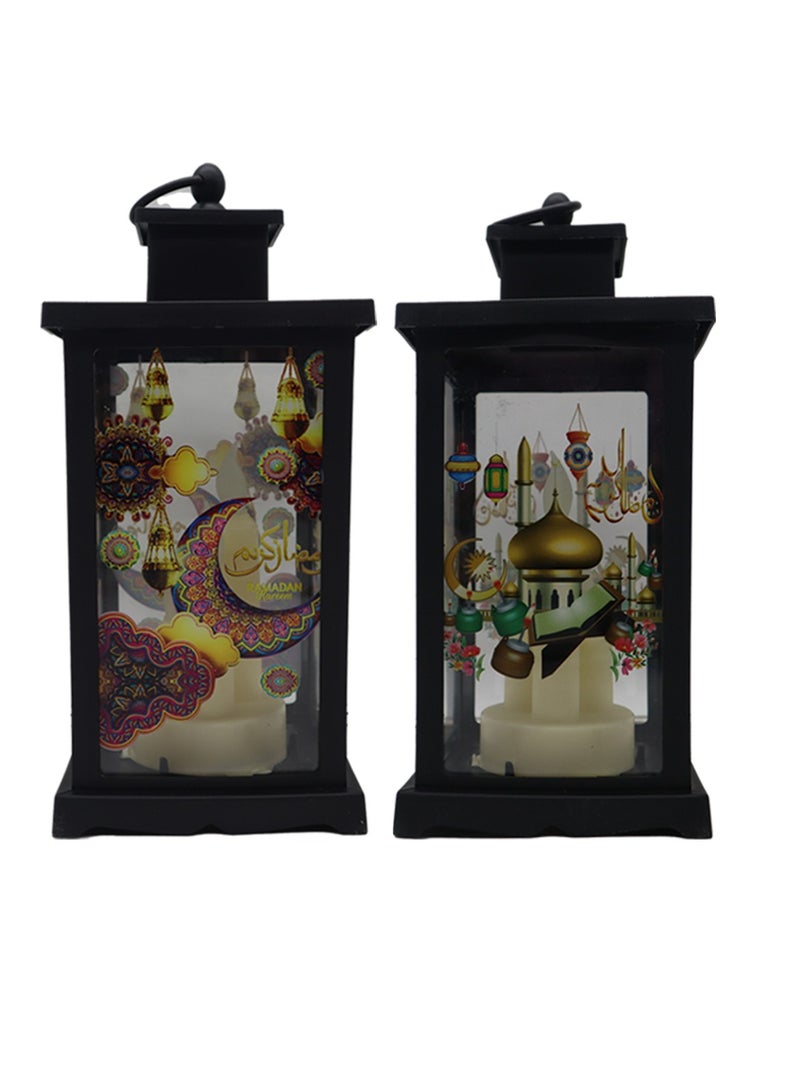 2 Pcs Ramadan Lantern Ramadan Decoration Light Eid Decoration Lantern For Indoor And Outdoor Use