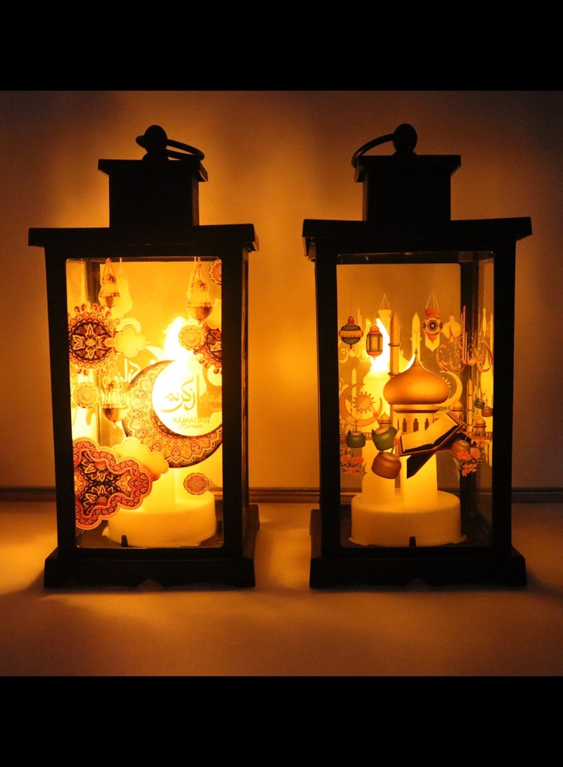 2 Pcs Ramadan Lantern Ramadan Decoration Light Eid Decoration Lantern For Indoor And Outdoor Use