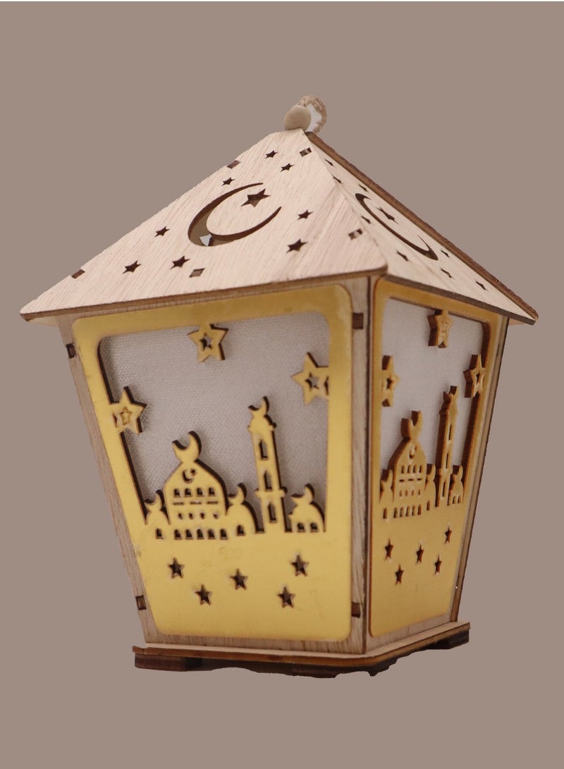 4 Pcs Wooden Ramadan Lantern Ramadan Mubarak Decoration Light Eid Decoration Lantern Lamp For Indoor And Outdoor Use Decoration Ramadan Light 18X13CM