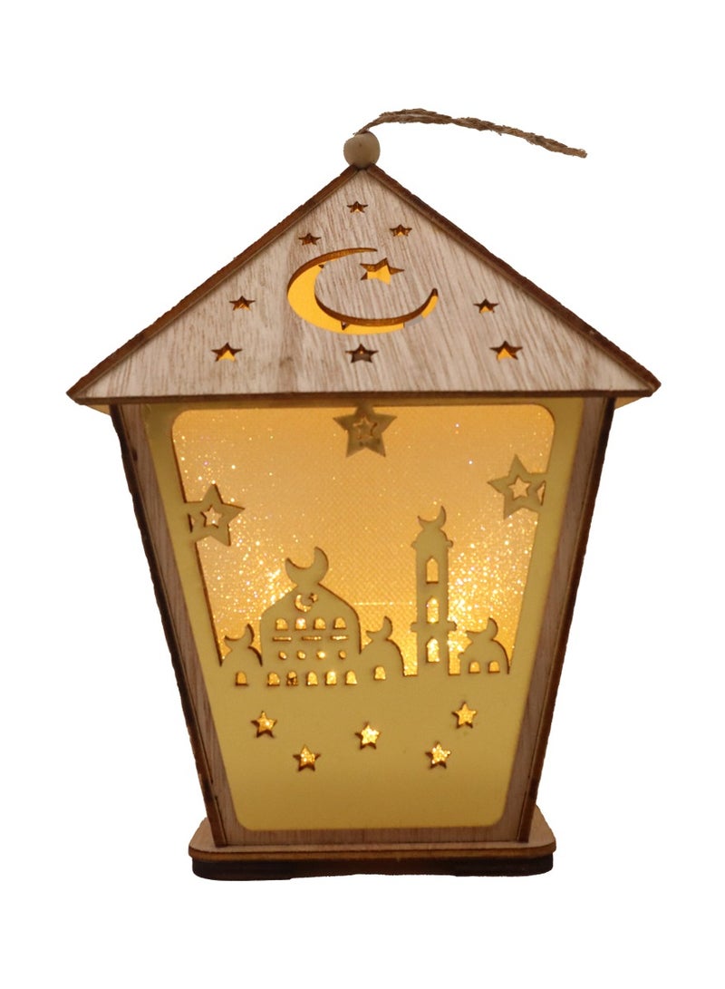 4 Pcs Wooden Ramadan Lantern Ramadan Mubarak Decoration Light Eid Decoration Lantern Lamp For Indoor And Outdoor Use Decoration Ramadan Light 18X13CM