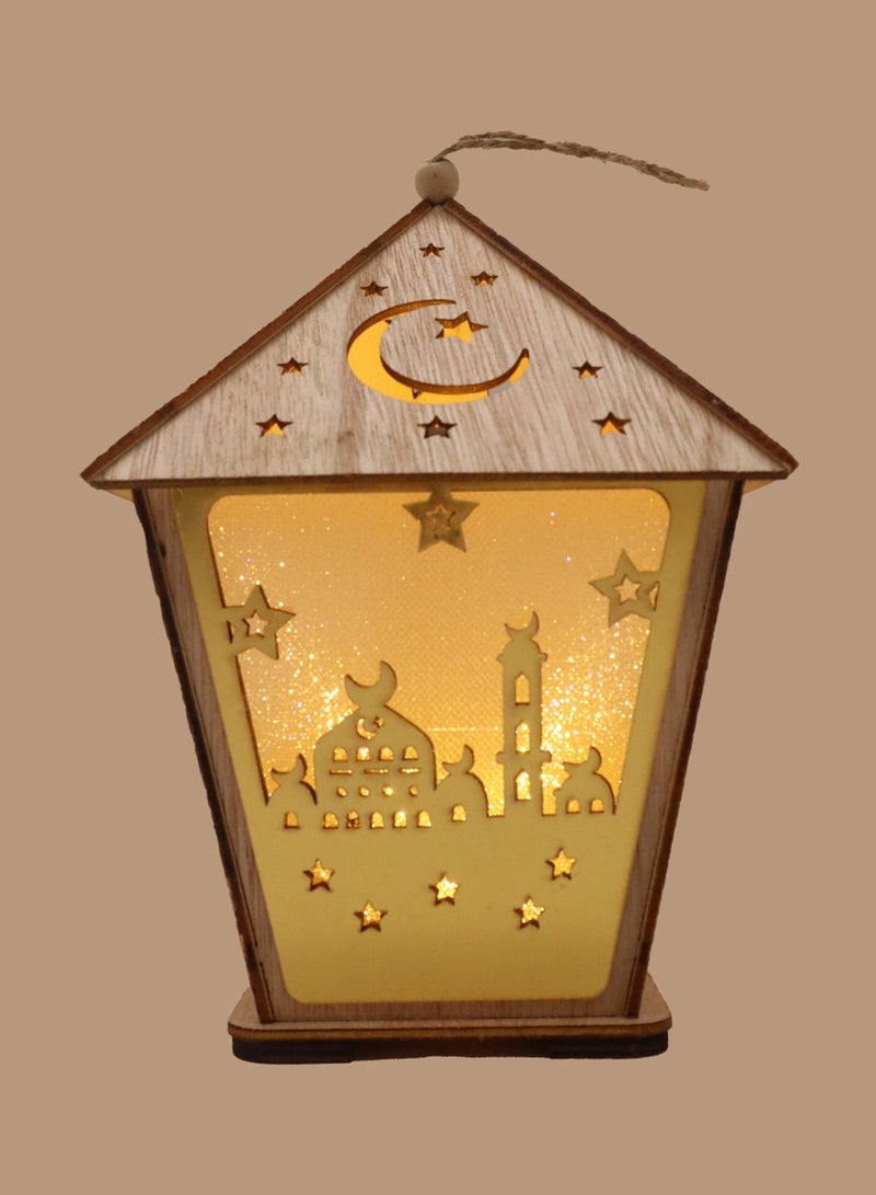 4 Pcs Wooden Ramadan Lantern Ramadan Mubarak Decoration Light Eid Decoration Lantern Lamp For Indoor And Outdoor Use Decoration Ramadan Light 18X13CM