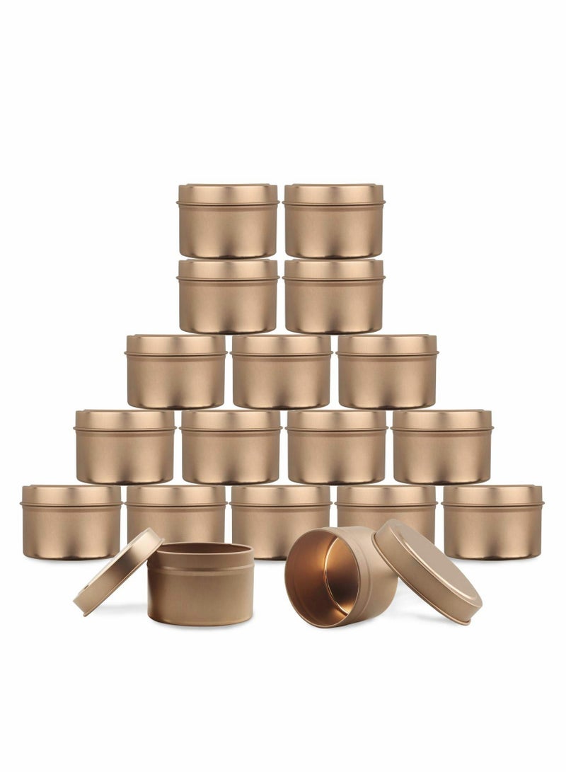 Candle Tins Metal Tins, 12 Pcs 4 oz Metal Tins Candle Jars Candle Containers Candle Tins Empty Candle Jars for Making Candles, Arts & Crafts, Dry Storage, Party Favors and More (Rose Gold)