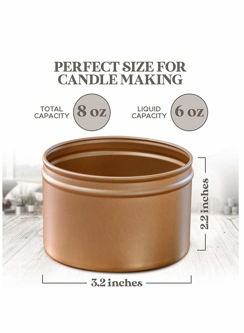 Candle Jars, Candle Tins, Candle Making Kit, Containers Empty Tinplate Storage Candle Jars for DIY Candle Making, Candies, Gifts Treasures, Arts Crafts, Storage Candle Making Kits 8 Oz, 12 Pcs