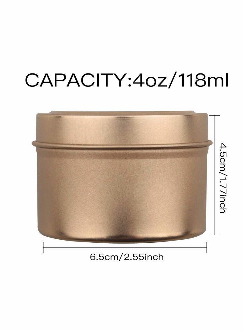 Candle Tins Metal Tins, 12 Pcs 4 oz Metal Tins Candle Jars Candle Containers Candle Tins Empty Candle Jars for Making Candles, Arts & Crafts, Dry Storage, Party Favors and More (Rose Gold)