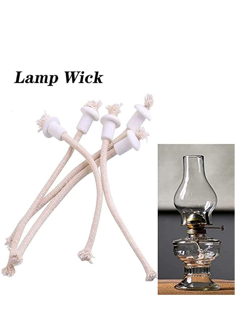 7 pcs Lamp Wick Holder, Kerosene Wick Oil Lantern Wick, Heat-Resistant Wick Cotton Replacement with Ceramic Holders for Bottle Lamp Garden Torch Burner, Kerosene Wick