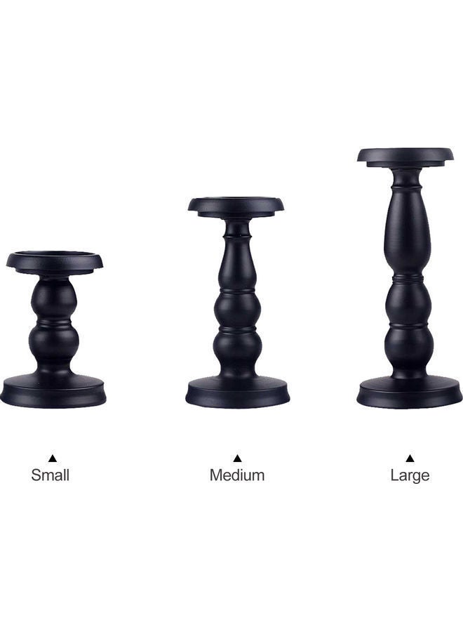 Metal Candlestick Holder Black 21.00x11.00x11.00cm