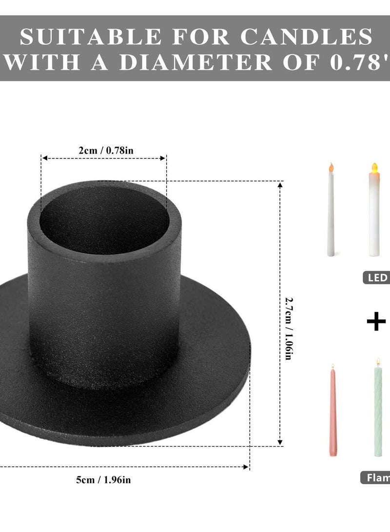 Candle Holders Black Retro Candlestick Holder Farmhouse Decor for Home Wedding Party Anniversary Housewarming Gifts Women Men (4 Pcs)