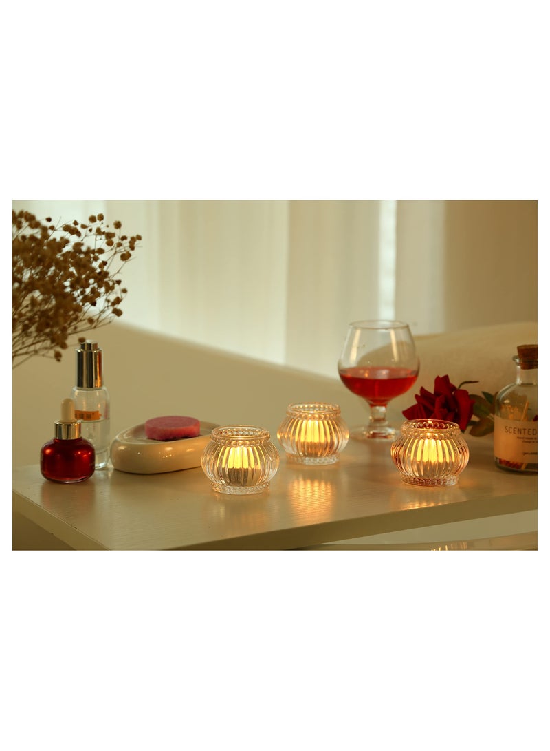 Clear Tealight Candle Holder Set of 12, Clear Glass Tealight Candle Holders for Wedding Party, Tea Light Candles Holder Bulk for  Centerpiece Party (2.65 X1.95, Clear Lantern)