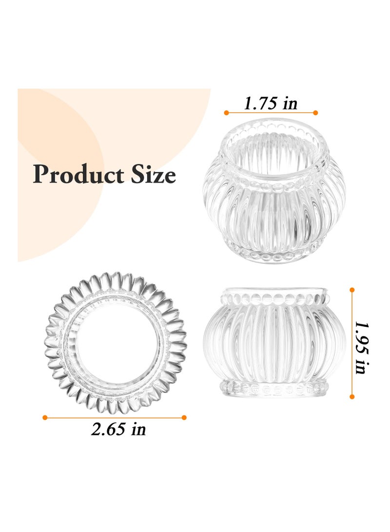 Clear Tealight Candle Holder Set of 12, Clear Glass Tealight Candle Holders for Wedding Party, Tea Light Candles Holder Bulk for  Centerpiece Party (2.65 X1.95, Clear Lantern)