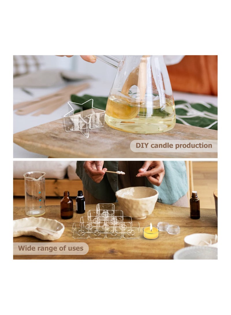 Tealight Candle Cups, 40pcs Plastic Clear Tealight Cups Holders, Candle Wax Tins Jars Cases with 100pcs 40 Mm Candle Wicks Plastic Empty Tealight Tin Container for Candle Diy Tool Home Decorations