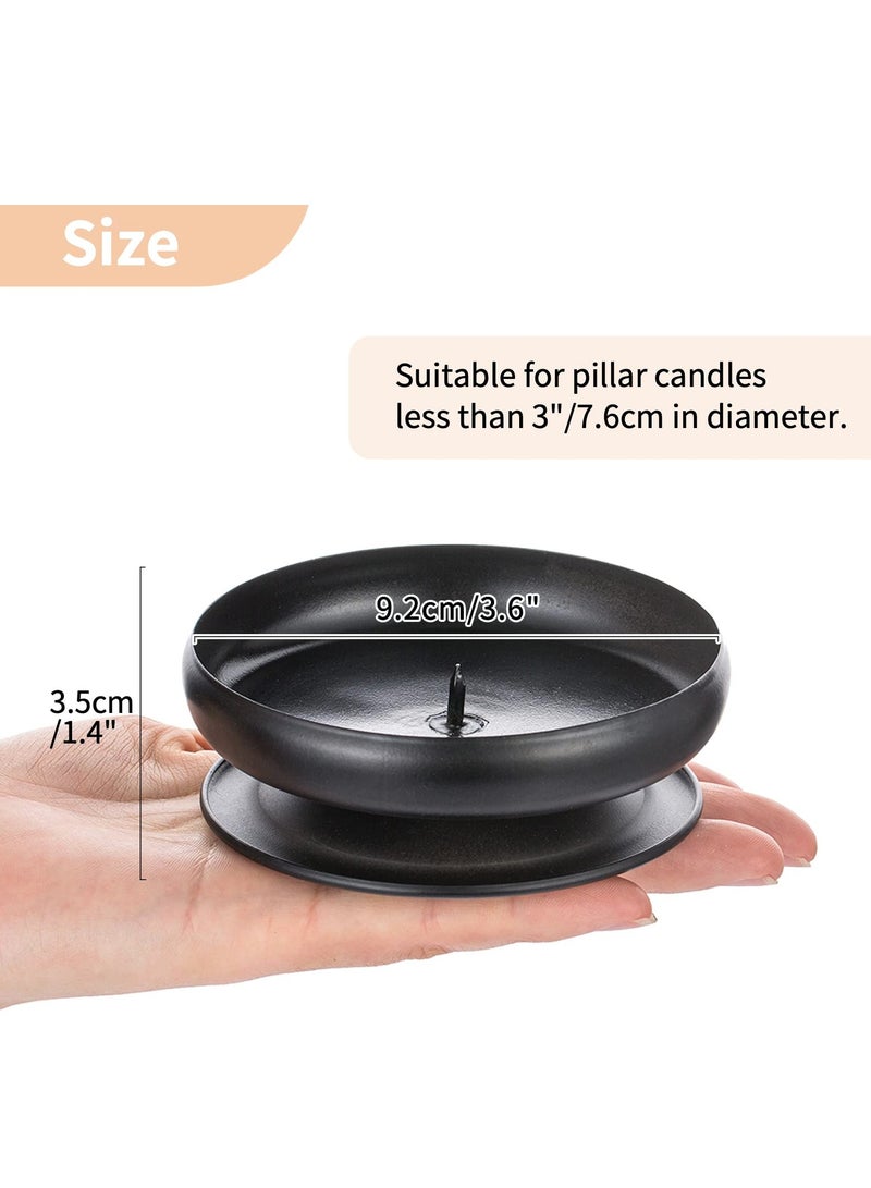 Black Iron Pillar Candle Holders Spike Candle Holder 3.6