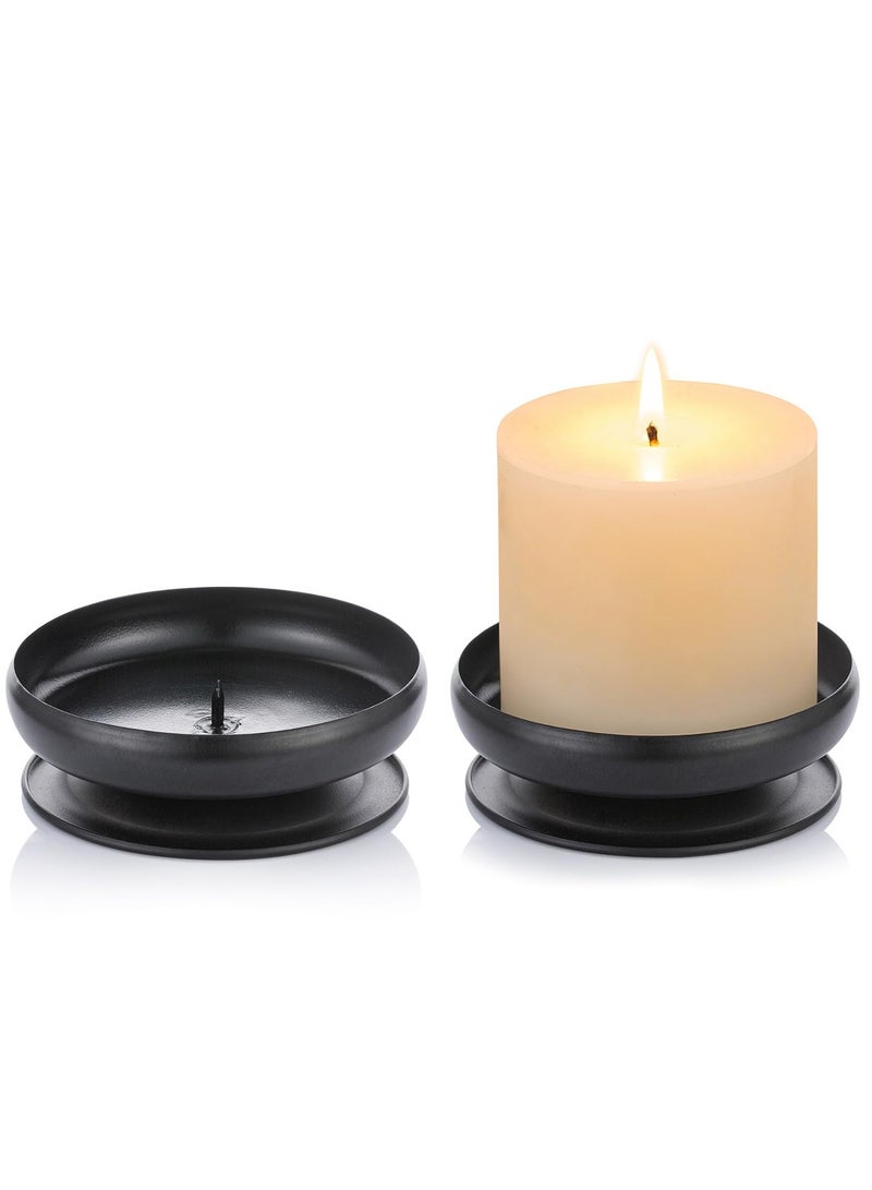 Black Iron Pillar Candle Holders Spike Candle Holder 3.6