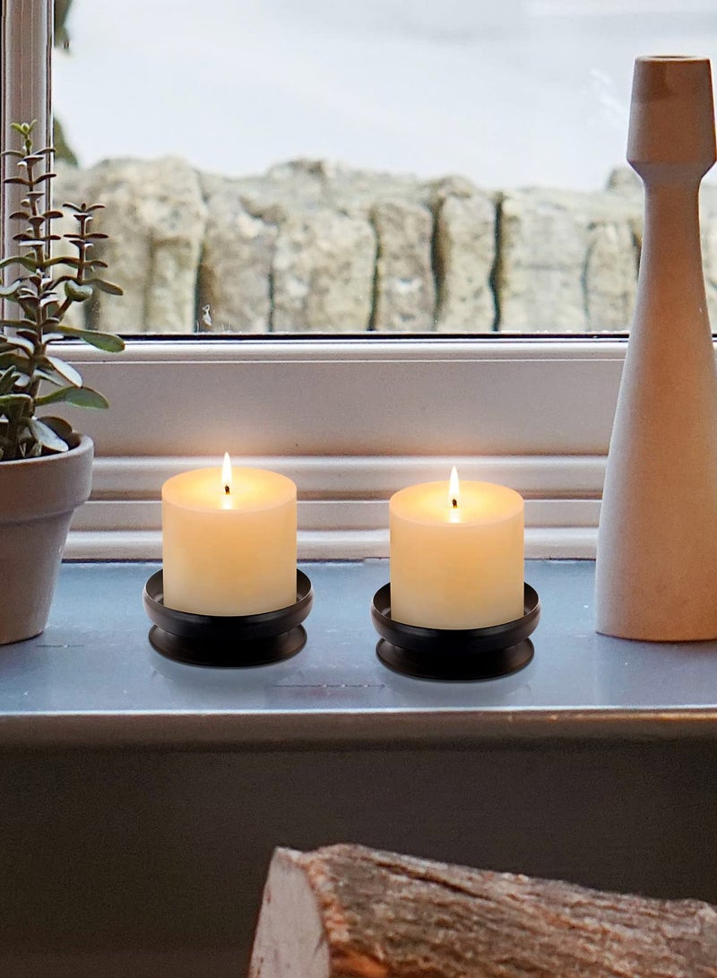Black Iron Pillar Candle Holders Spike Candle Holder 3.6