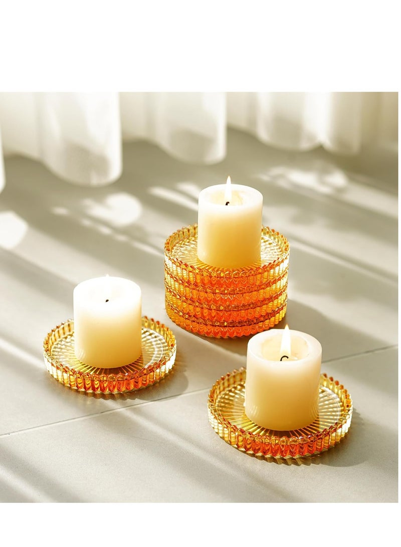 6Pcs Glass Candle Holder for Pillar Candles, Tealight Candles Holders, Candlestick Holders for Wedding, Festival, Dinning , Party