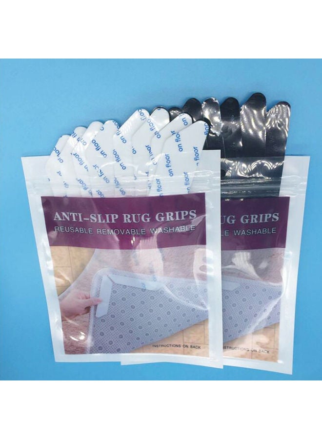 8 Pieces Rug Gripper Carpet Fixed Stickers Non-slip Waterproof Strip-Mat Black 18x2x3cm