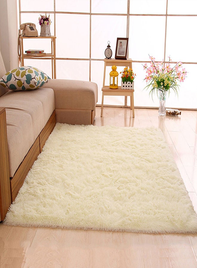 Living Room Rectangular Rug White 50x120centimeter