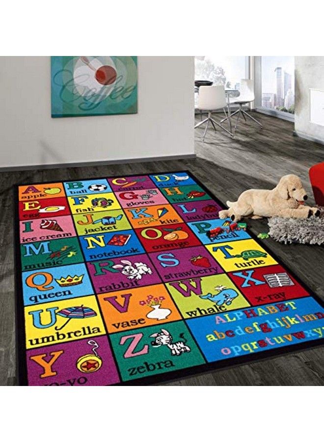 Kids Educational Learning Alphabet Non Skid (Non Slip) Area Rug 3'3