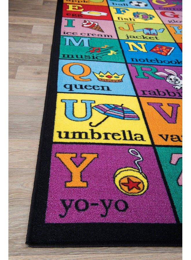 Kids Educational Learning Alphabet Non Skid (Non Slip) Area Rug 3'3