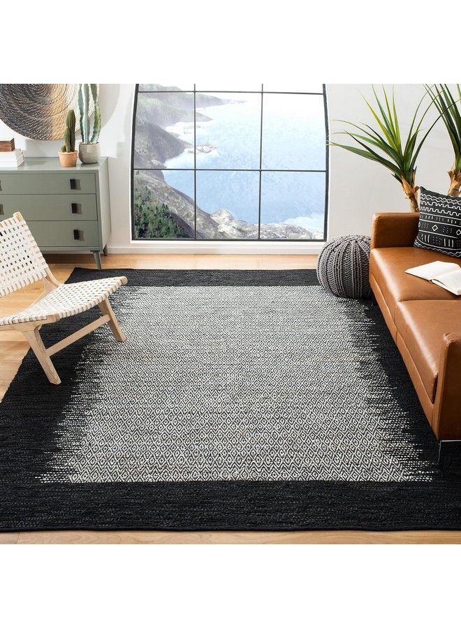 Vintage Leather Collection Accent Rug 3' X 5' Light Grey & Charcoal Handmade Modern Leather Ideal For High Traffic Areas In Entryway Living Room Bedroom (Vtl387B)