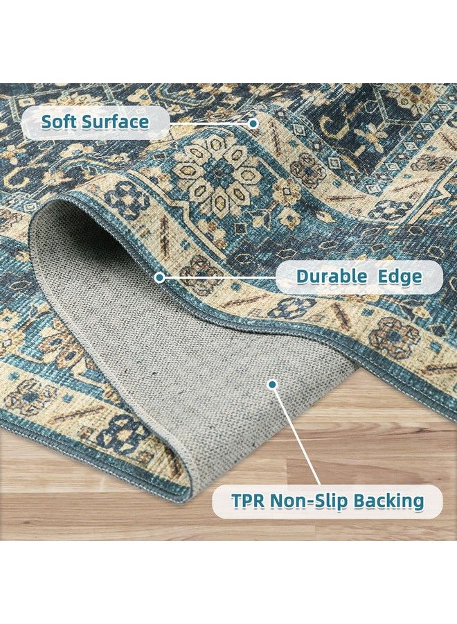 5X7 Area Rugs Stain Resistant Lightweight Washable Rug Antiskid Rugs For Living Room Distressed Vintage Boho Rug Floor Carpet Bedroom Dining Room Office