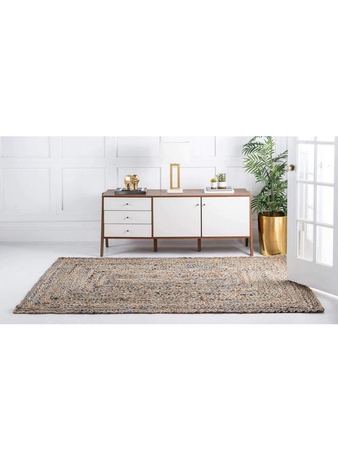 Braided Chindi Collection Casual Modern Area Rug 2 X 3 Feet Blue Tan