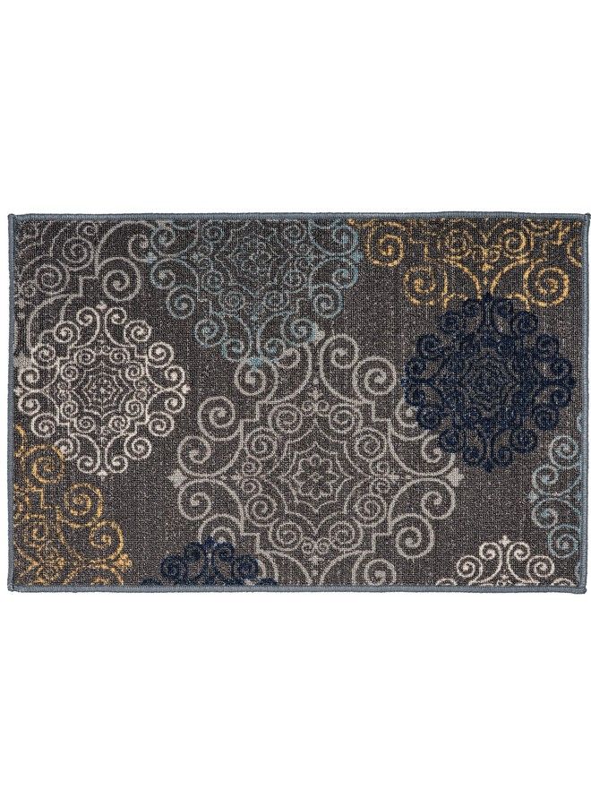 Modern Floral Swirl Design Nonslip (Nonskid) Area Rug 20