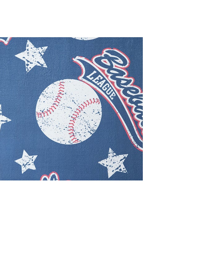 Arcade Ben Baseball Print Flannel Rug 160 x 110 cm