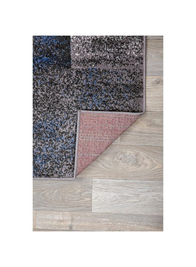 Modern Distressed Boxes Area Rug 2' X 3' Blue