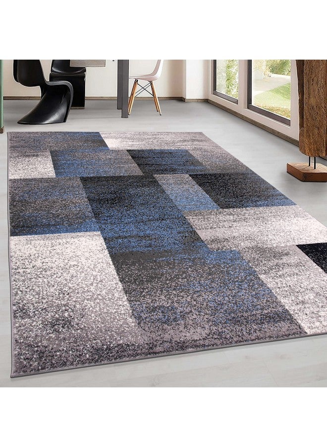 Modern Distressed Boxes Area Rug 2' X 3' Blue