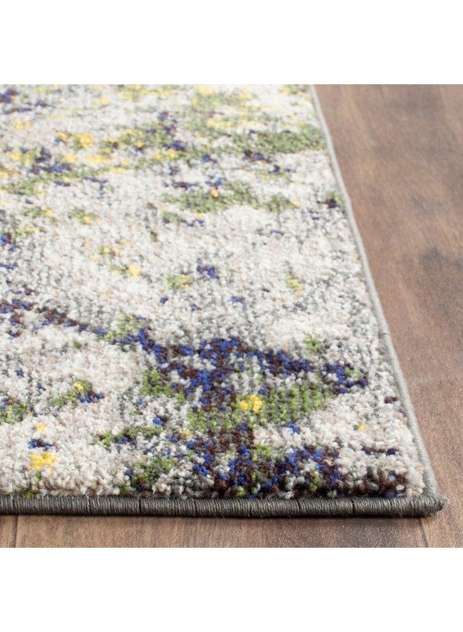 Monaco Collection Accent Rug 3' X 5' Grey & Multi Modern Abstract Design Non Shedding & Easy Care Ideal For High Traffic Areas In Entryway Living Room Bedroom (Mnc223G)