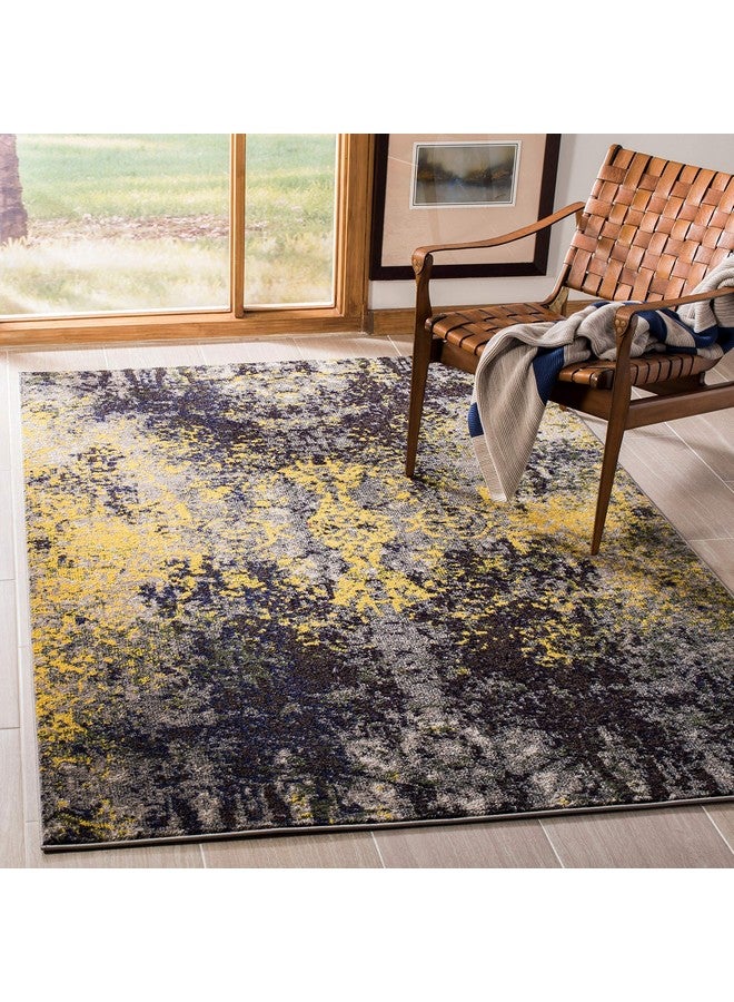 Monaco Collection Accent Rug 3' X 5' Grey & Multi Modern Abstract Design Non Shedding & Easy Care Ideal For High Traffic Areas In Entryway Living Room Bedroom (Mnc223G)