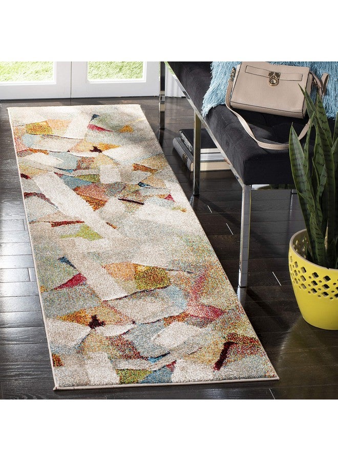 Porcello Collection Runner Rug 2'3 X 8' Grey & Multi Modern Abstract Design Non Shedding & Easy Care Ideal For High Traffic Areas In Living Room Bedroom (Prl6937B)