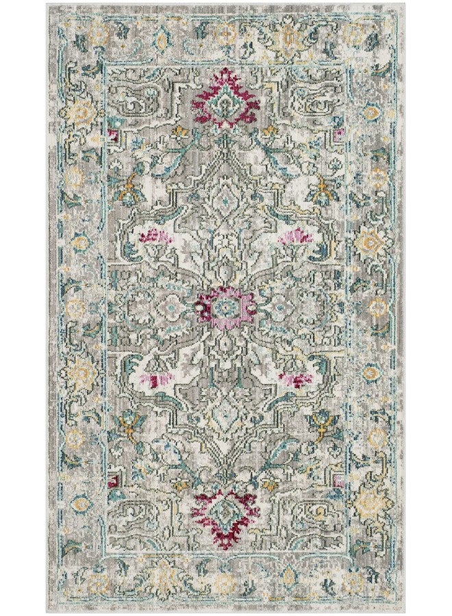 Mystique Collection Accent Rug 3' X 5' Grey & Multi Oriental Boho Distressed Design Non Shedding & Easy Care Ideal For High Traffic Areas In Entryway Living Room Bedroom (Mys922R)