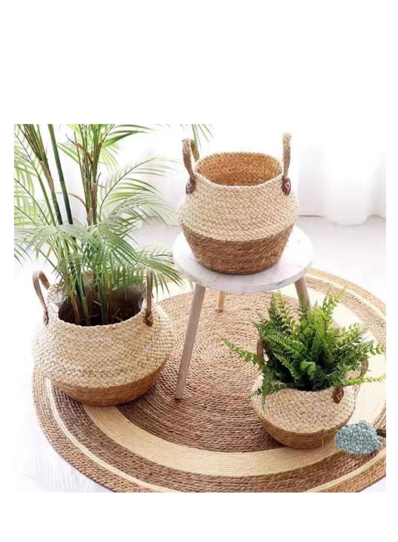 FFD Round Jute Rug Soft Braided Rug for Indoor Outdoor Kitchen Bedroom Living Room Hallways Enterway