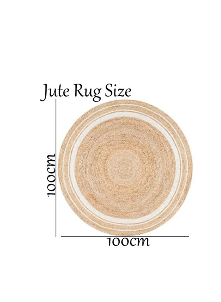 FFD Round Jute Rug Soft Braided Rug for Indoor Outdoor Kitchen Bedroom Living Room Hallways Enterway