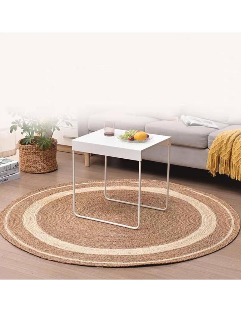 FFD Round Jute Rug Soft Braided Rug for Indoor Outdoor Kitchen Bedroom Living Room Hallways Enterway