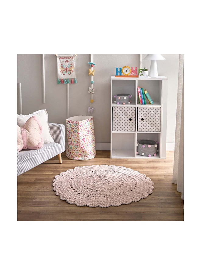 Flutterby Bloom Cotton Crochet Rug 100 x 100 cm