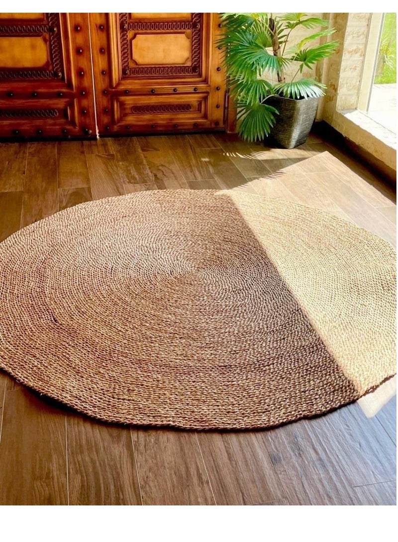 FFD Handwoven Jute Rug - Eco-Friendly, Reversible, and Vintage-Inspired for Kitchen, Entryway, or Bedroom