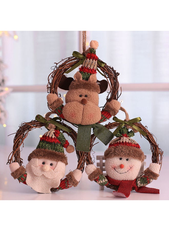 Christmas Themed Ornament Beige/Brown/Red 16x3.5x16.5cm