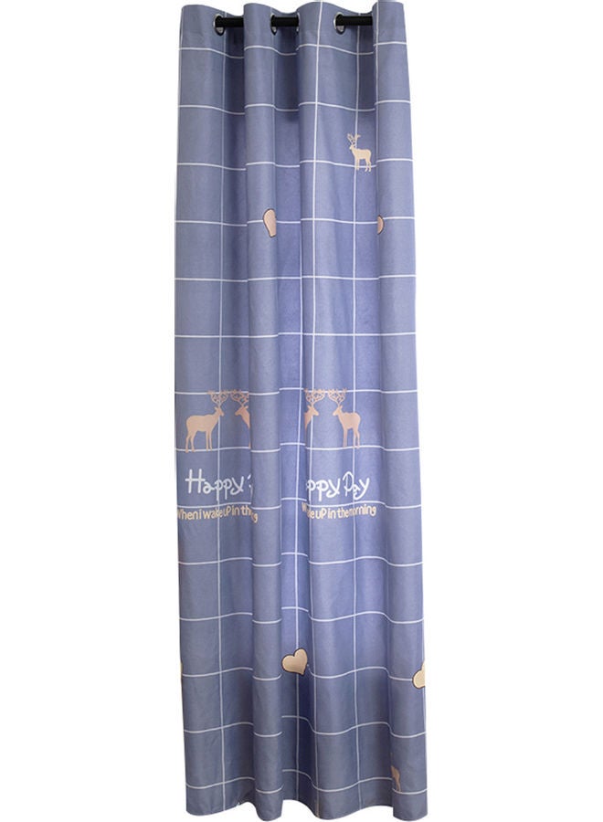 Cute Deer Grids Half Shading Window Curtain Multicolour