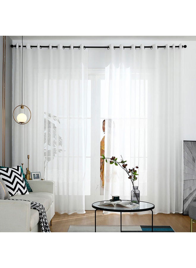 Hollow Polyester Tulle Curtain Window Balcony Bedroom Divider Drape for Home Decor White