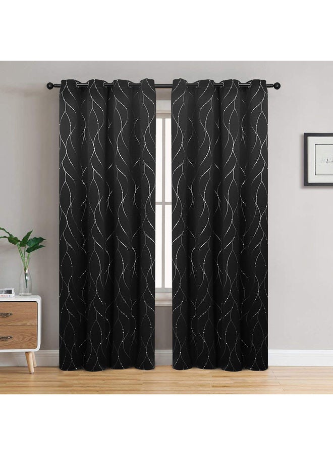 Fashion Meteor Window Blackout Curtain Black/White