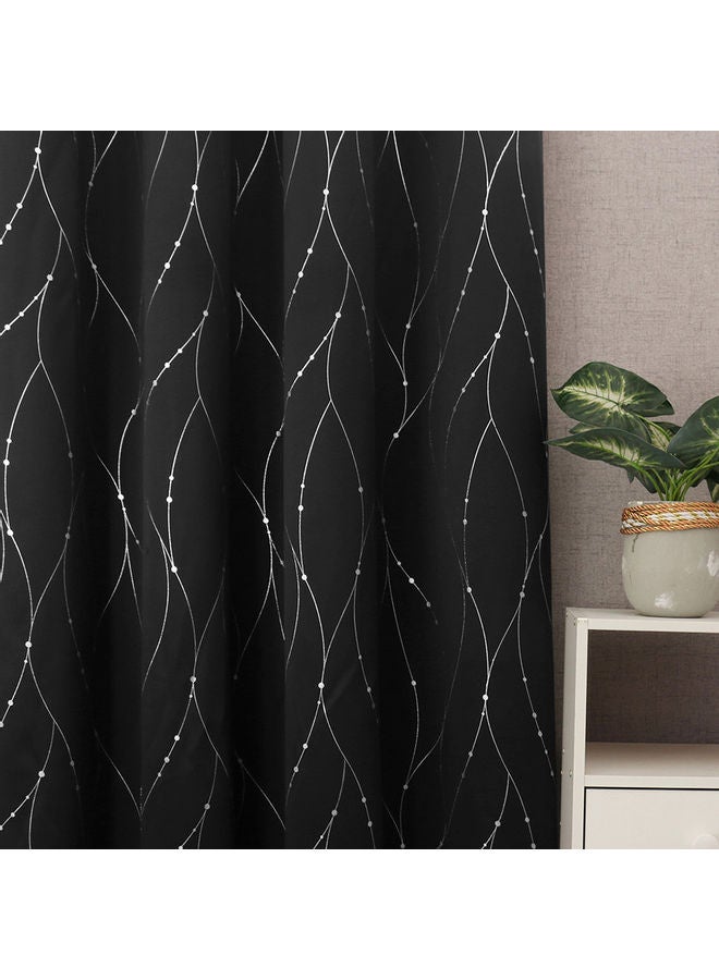 Fashion Meteor Window Blackout Curtain Black/White