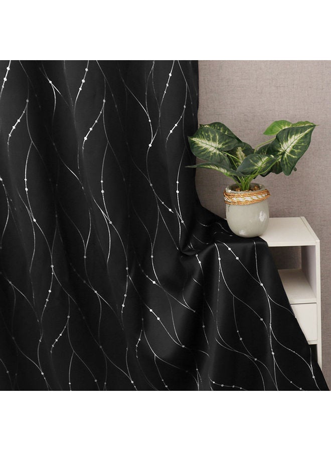 Fashion Meteor Window Blackout Curtain Black/White