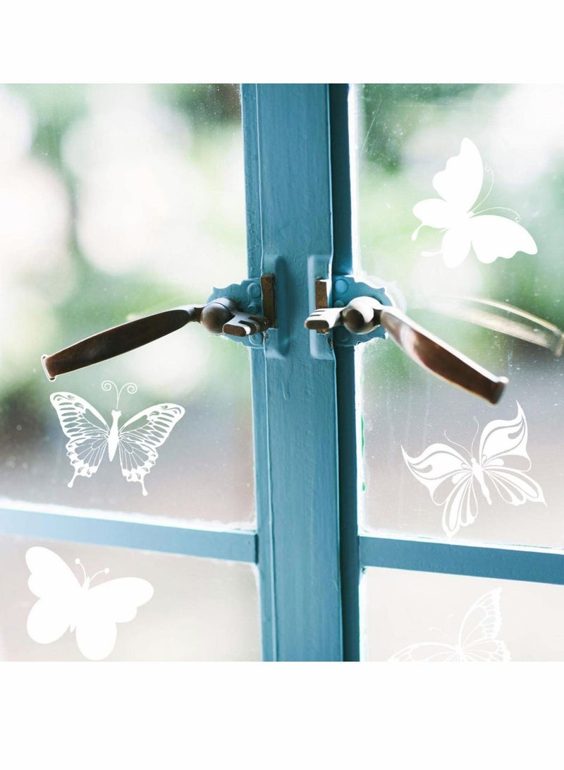 Butterfly Static Window Clings Anti Collision Decals for Bird Strikes, Glass Alert Stickers, Stop Birds Flying into Windows, Set of 24