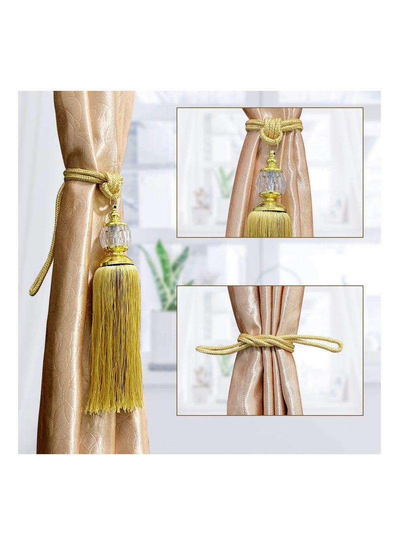 Curtain Tiebacks Tieback Tassel Gold Crystal Holdbacks Tie Back Hooks