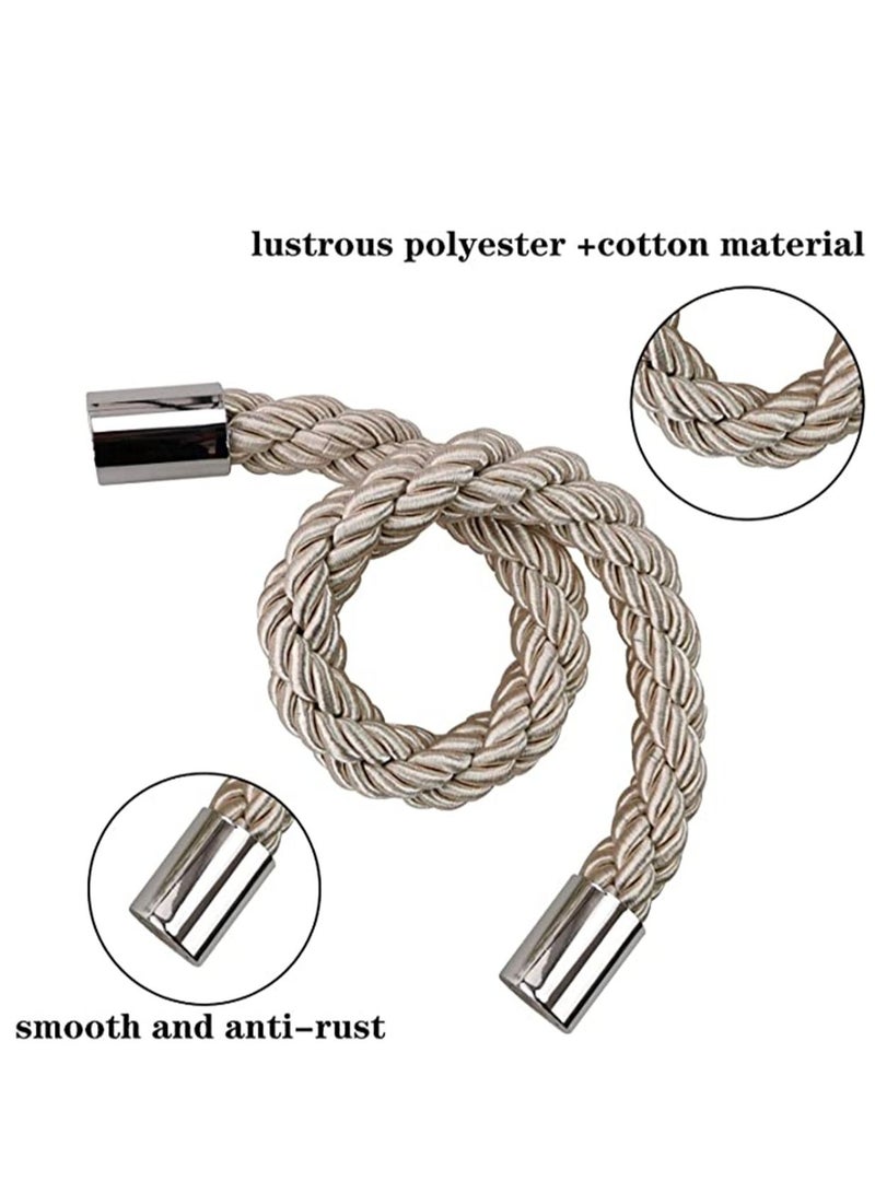 Strong Magnetic Curtain Tiebacks Decorative Rope Holdbacks Convenient Ties Backs for Thin or Thick Window Draperies No Tools Required, Decorative Curtain Holdbacks