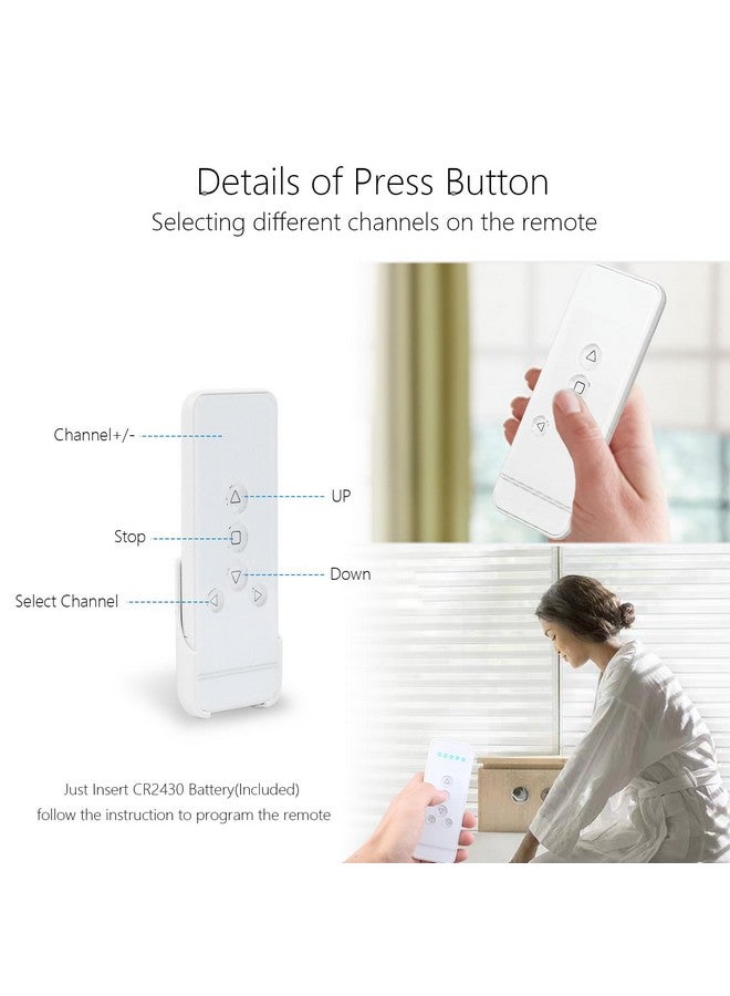 5 Channel Transmitter Rf 433.92 Remote Controller For Motorized Windows Shades And Blindswhite